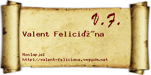 Valent Feliciána névjegykártya